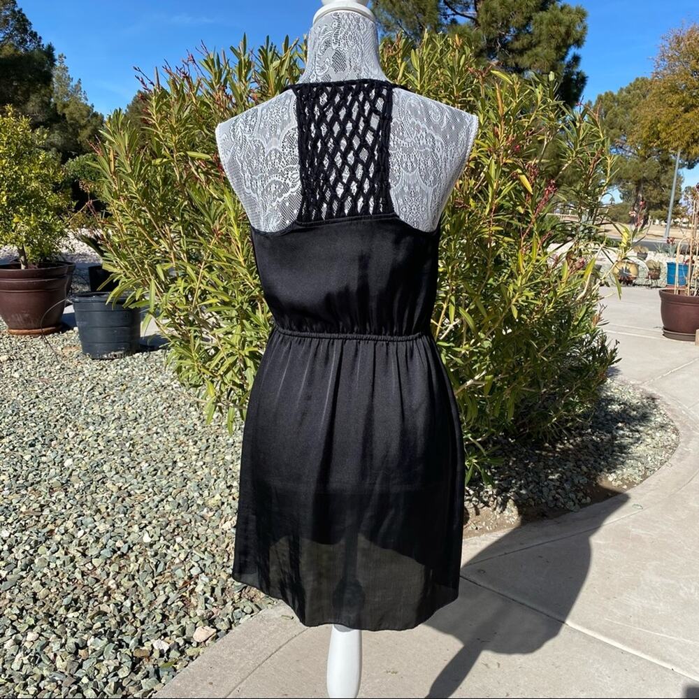 XHILARATION Womens Black LBD Lattice Back Lightweight Sun Dress Size Small - Picture 4 of 8